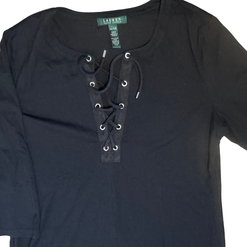 Ralph Lauren Black Long Sleeve Lace-Up